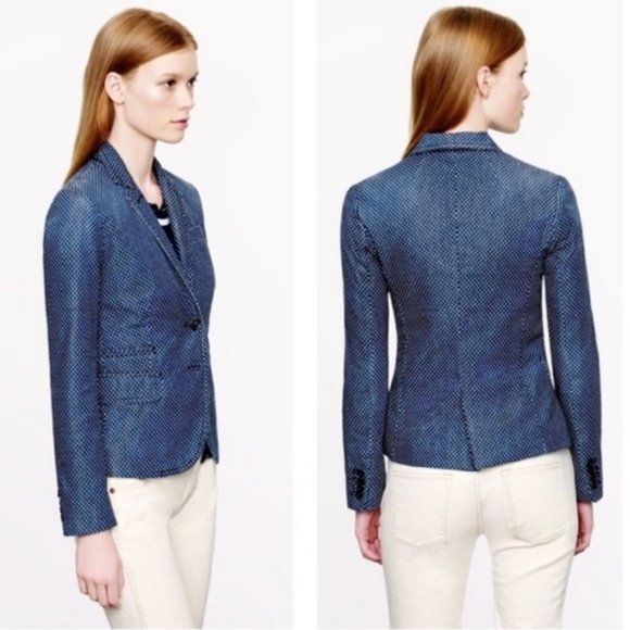 j.crew | schoolboy blazer navy indigo polka dot preppy 0 - Picture 10 of 10